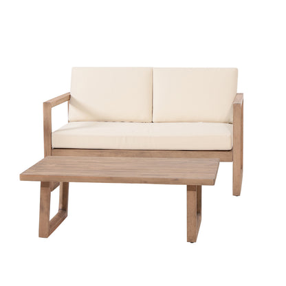 Outdoor Acacia Wood Loveseat and Coffee-Free Shipping - aurelia-clothing-8955