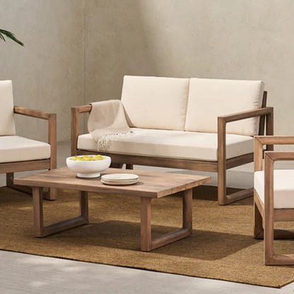 Outdoor Acacia Wood Loveseat and Coffee-Free Shipping - aurelia-clothing-8955