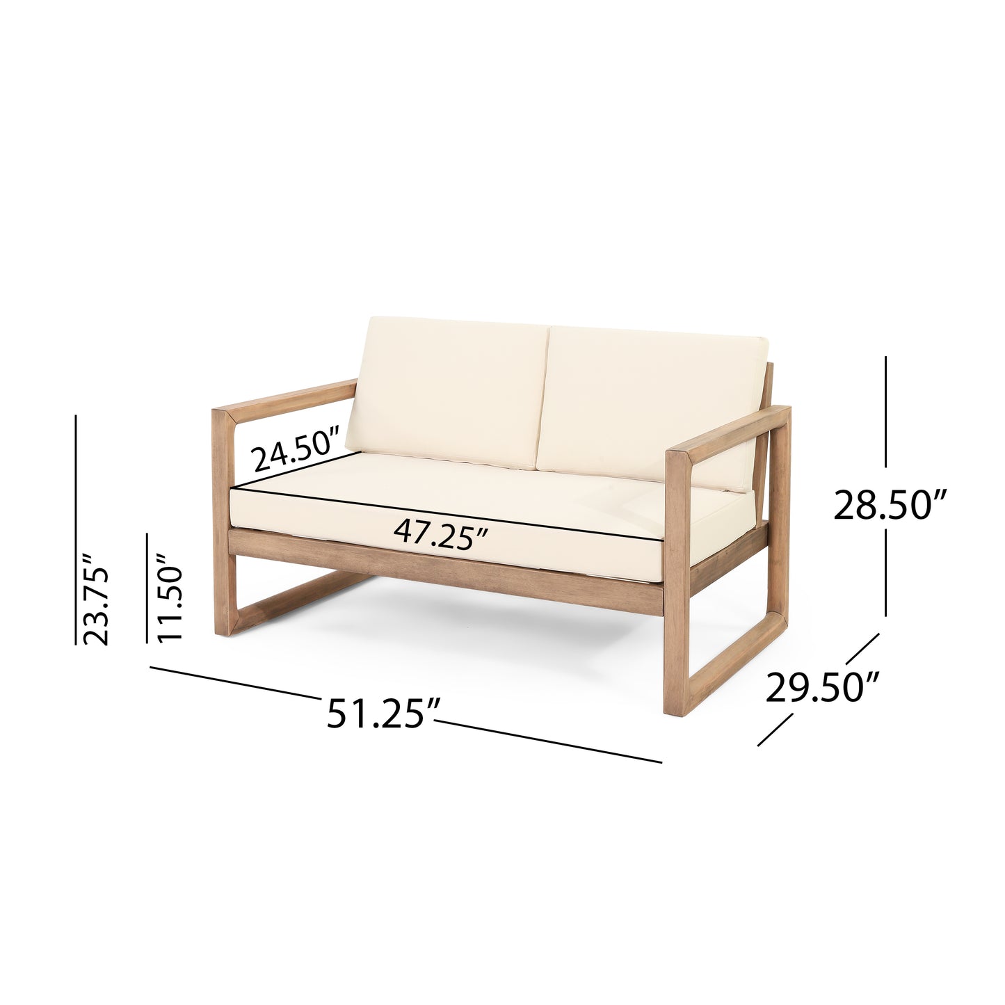 Outdoor Acacia Wood Loveseat and Coffee-Free Shipping - aurelia-clothing-8955