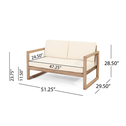 Outdoor Acacia Wood Loveseat and Coffee-Free Shipping - aurelia-clothing-8955