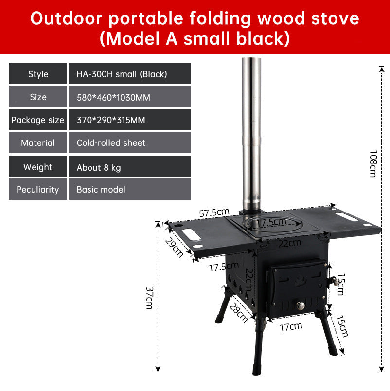 Outdoor Courtyard Firewood Stove Carbon Steel Portable Foldable Wood Camping Stove For Outdoor Tents - Free Shipping - aurelia-clothing-8955
