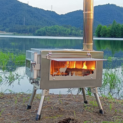 Outdoor Courtyard Firewood Stove Carbon Steel Portable Foldable Wood Camping Stove For Outdoor Tents - Free Shipping - aurelia-clothing-8955