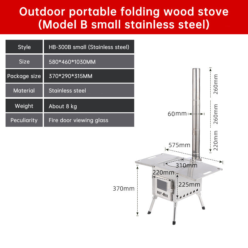 Outdoor Courtyard Firewood Stove Carbon Steel Portable Foldable Wood Camping Stove For Outdoor Tents - Free Shipping - aurelia-clothing-8955