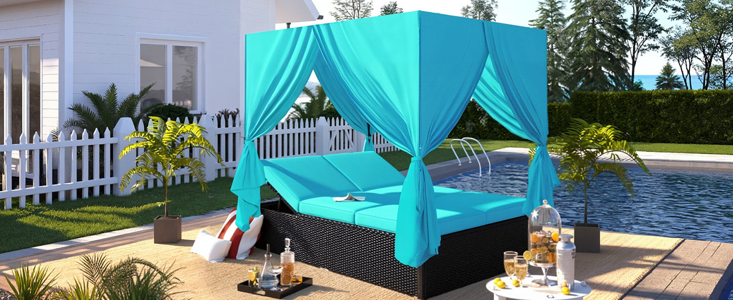 Outdoor Double Chaise Lounge Daybed-Free Shipping - Aurelia Clothing