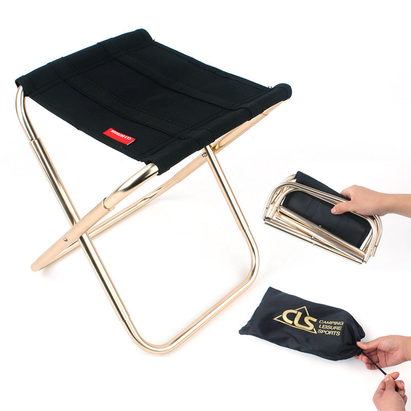 Outdoor Folding Chair 7075 Aluminum Alloy Fishing Chair Barbecue Stool Folding Stool Portable Train Stool Camping Pony - Free Shipping - aurelia-clothing-8955