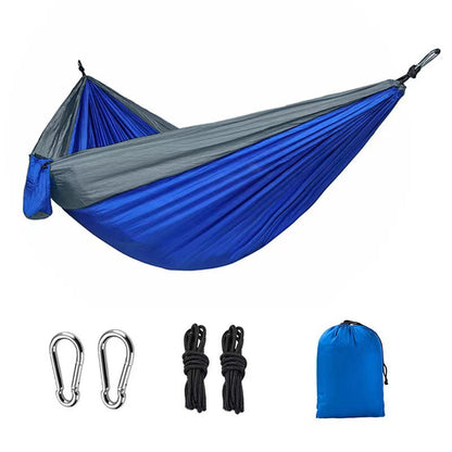 Outdoor Hammock Camping Single And Double Parachute Fabric Color Matching Hammock Widened Swing Indoor Leisure - Free Shipping - aurelia-clothing-8955