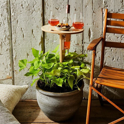 Outdoor Wine Table Foldable Round Desktop Mini Wooden Picnic Table Easy To Carry Wine Rack Support - Free Shipping - aurelia-clothing-8955