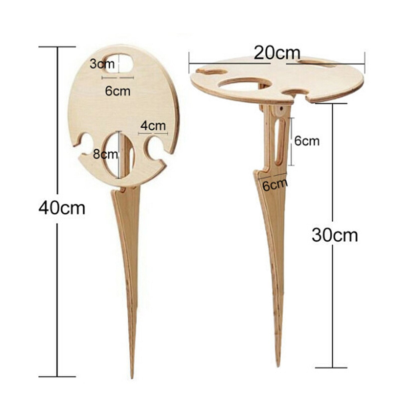 Outdoor Wine Table Foldable Round Desktop Mini Wooden Picnic Table Easy To Carry Wine Rack Support - Free Shipping - aurelia-clothing-8955