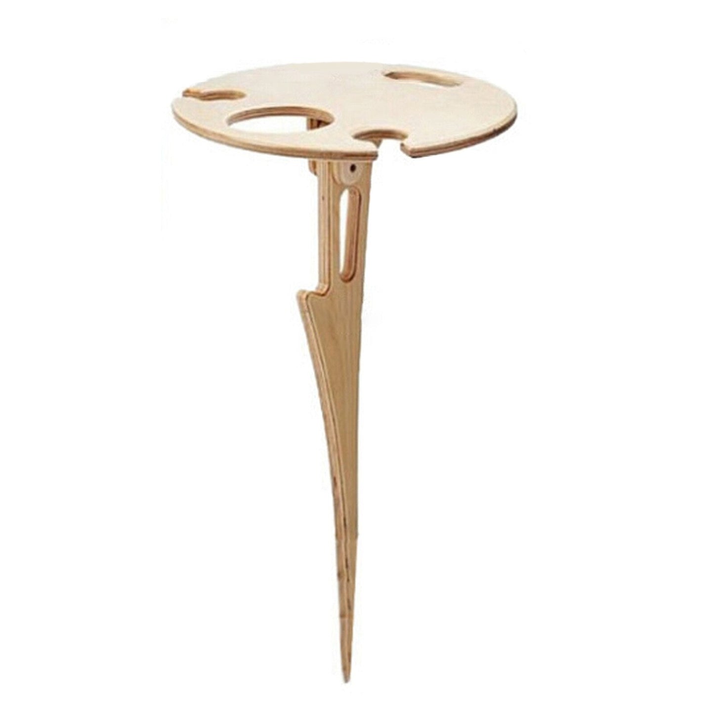 Outdoor Wine Table Foldable Round Desktop Mini Wooden Picnic Table Easy To Carry Wine Rack Support - Free Shipping - aurelia-clothing-8955
