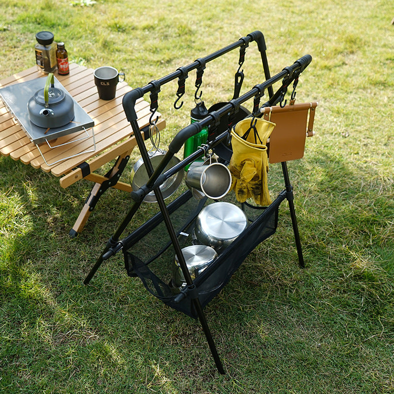 Outdoor camping folding shelf camping car drying rack drying net drying rack storage rack - Free Shipping - aurelia-clothing-8955