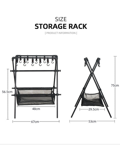 Outdoor camping folding shelf camping car drying rack drying net drying rack storage rack - Free Shipping - aurelia-clothing-8955