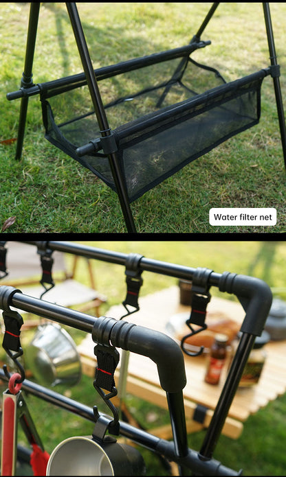 Outdoor camping folding shelf camping car drying rack drying net drying rack storage rack - Free Shipping - aurelia-clothing-8955