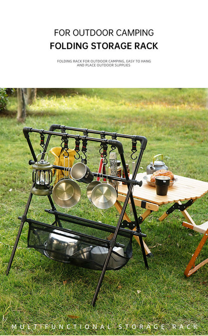Outdoor camping folding shelf camping car drying rack drying net drying rack storage rack - Free Shipping - aurelia-clothing-8955