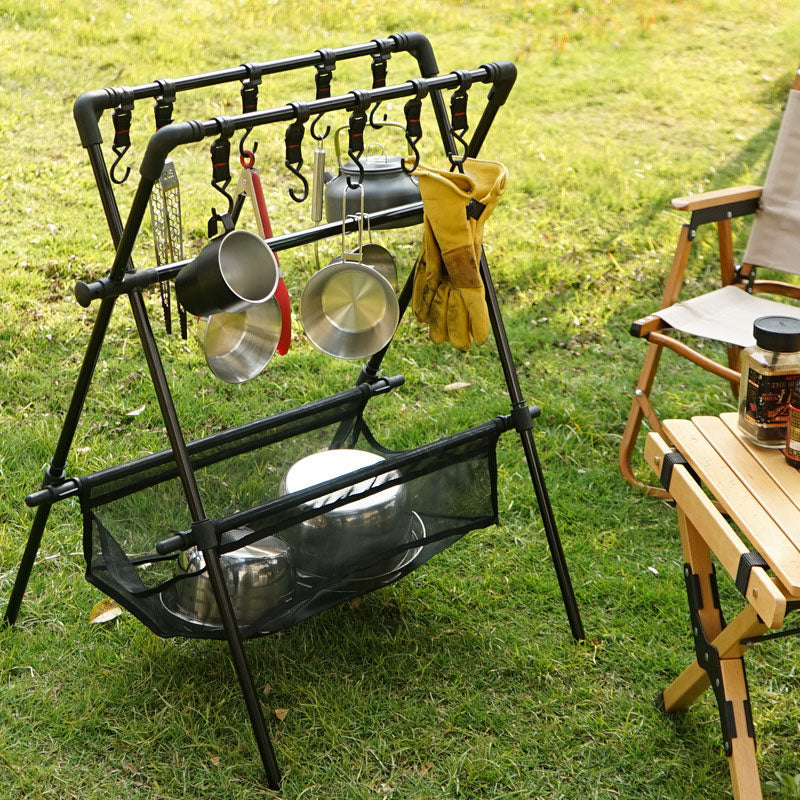 Outdoor camping folding shelf camping car drying rack drying net drying rack storage rack - Free Shipping - aurelia-clothing-8955
