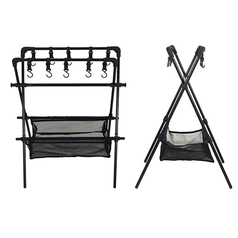 Outdoor camping folding shelf camping car drying rack drying net drying rack storage rack - Free Shipping - aurelia-clothing-8955