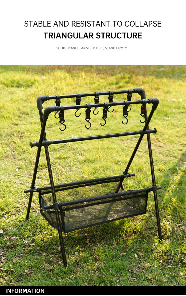 Outdoor camping folding shelf camping car drying rack drying net drying rack storage rack - Free Shipping - aurelia-clothing-8955