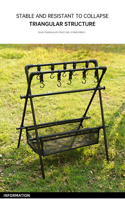 Outdoor camping folding shelf camping car drying rack drying net drying rack storage rack - Free Shipping - aurelia-clothing-8955