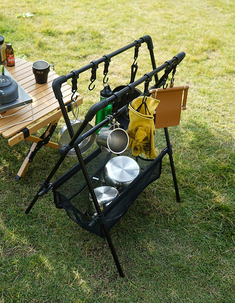 Outdoor camping folding shelf camping car drying rack drying net drying rack storage rack - Free Shipping - aurelia-clothing-8955