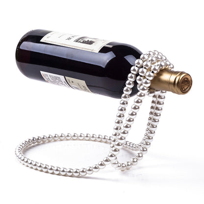 Pearl Necklace Stainless Steel Wine Rack Wine Pedestal Clamp Holder Suspension Champagne Whisky Small Ornaments- Free Shipping - aurelia-clothing-8955