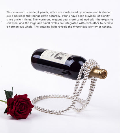 Pearl Necklace Stainless Steel Wine Rack Wine Pedestal Clamp Holder Suspension Champagne Whisky Small Ornaments- Free Shipping - aurelia-clothing-8955