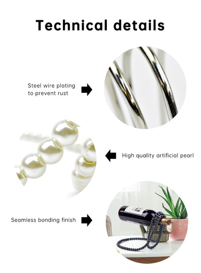 Pearl Necklace Stainless Steel Wine Rack Wine Pedestal Clamp Holder Suspension Champagne Whisky Small Ornaments- Free Shipping - aurelia-clothing-8955