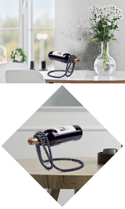 Pearl Necklace Stainless Steel Wine Rack Wine Pedestal Clamp Holder Suspension Champagne Whisky Small Ornaments- Free Shipping - aurelia-clothing-8955