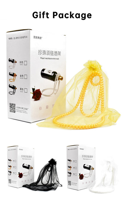 Pearl Necklace Stainless Steel Wine Rack Wine Pedestal Clamp Holder Suspension Champagne Whisky Small Ornaments- Free Shipping - aurelia-clothing-8955