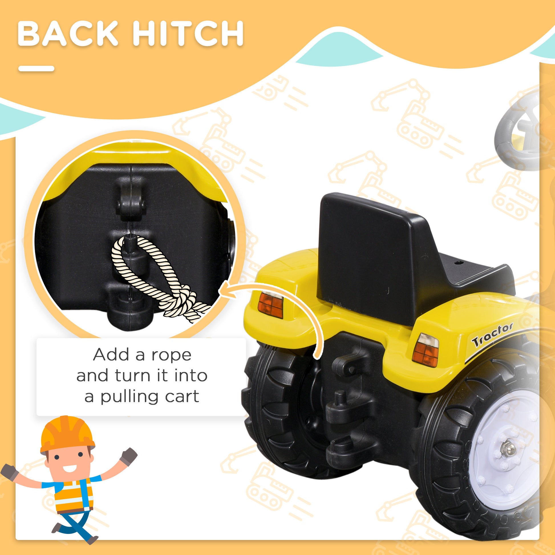 Pedal Ride-On Excavator with Front Loader Digger-Free Shipping - aurelia-clothing-8955