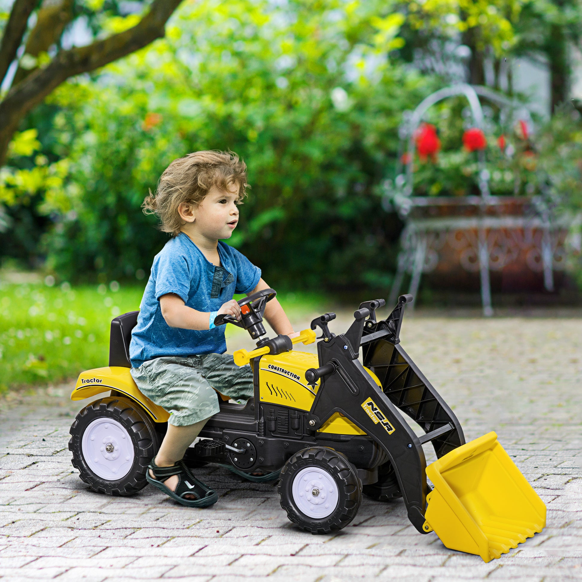Pedal Ride-On Excavator with Front Loader Digger-Free Shipping - aurelia-clothing-8955