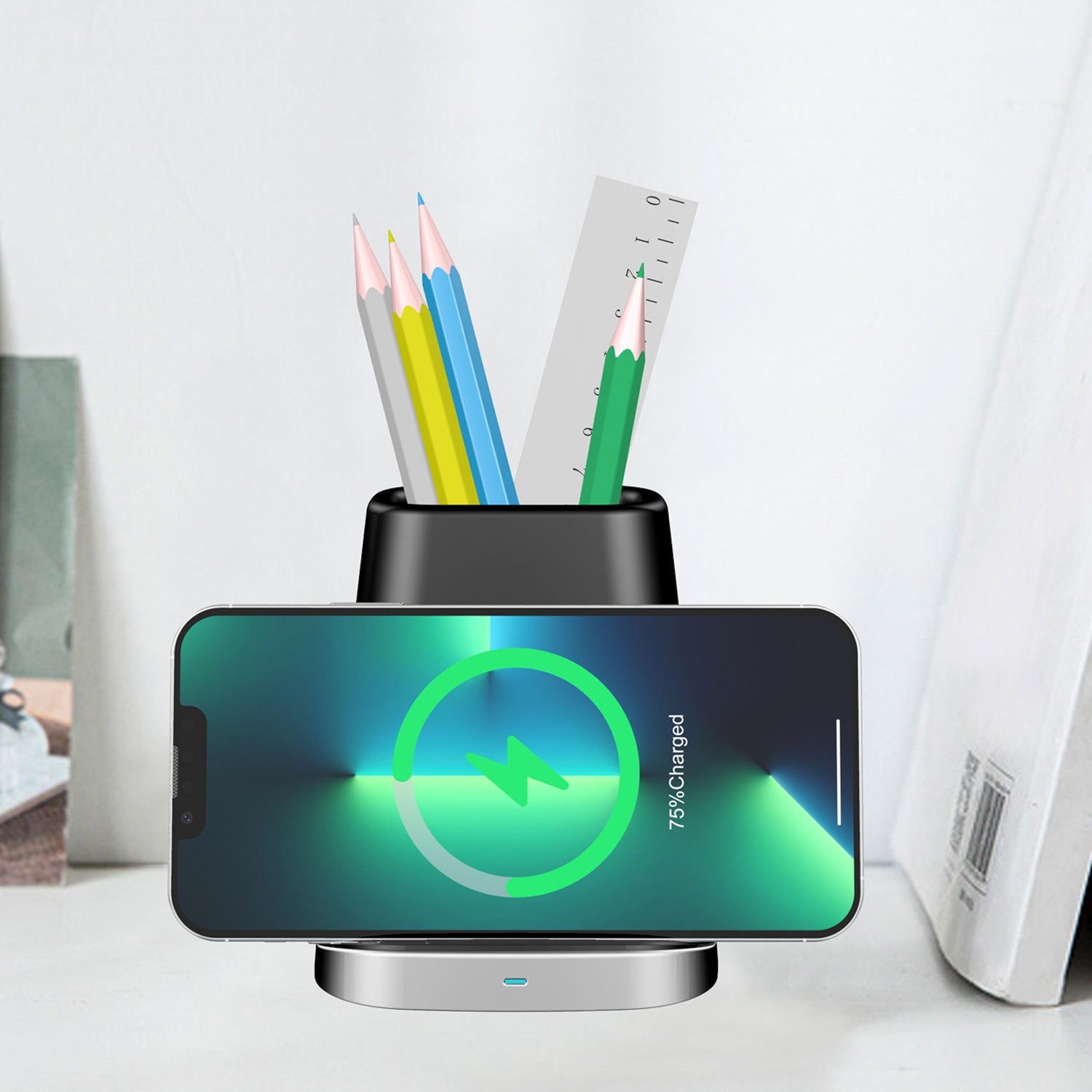 Pen Holder Wireless Charger For Apple iPhone1312Pro Mobile Phone Samsung S21NOTE20 Wireless Charger - Free Shipping - aurelia-clothing-8955