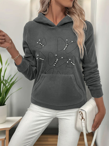 Perfee Pearl Butterfly Long Sleeve Hoodie - aurelia-clothing-8955