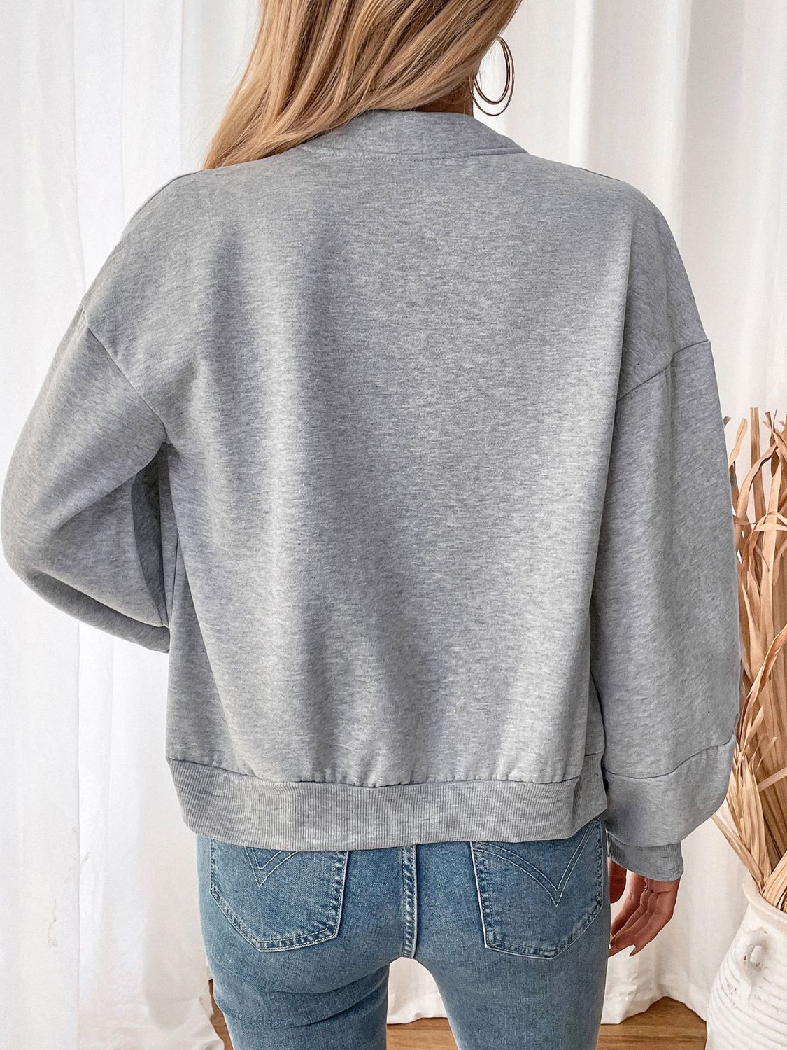 Perfee Zip Up Long Sleeve Sweatshirt - Free Shipping - aurelia-clothing-8955