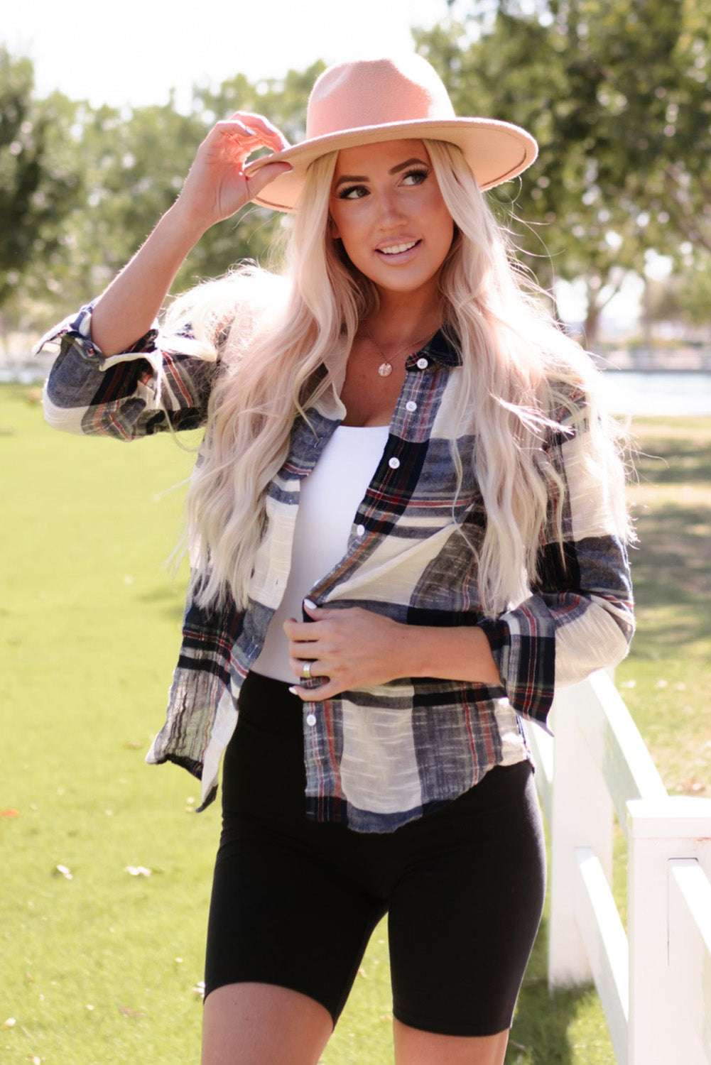Plaid Button Up Long Sleeve Shirt - Free Shipping - aurelia-clothing-8955