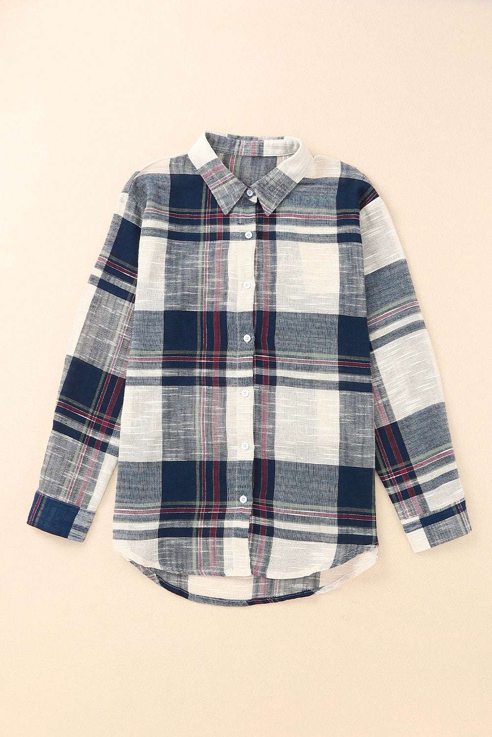 Plaid Button Up Long Sleeve Shirt - Free Shipping - aurelia-clothing-8955