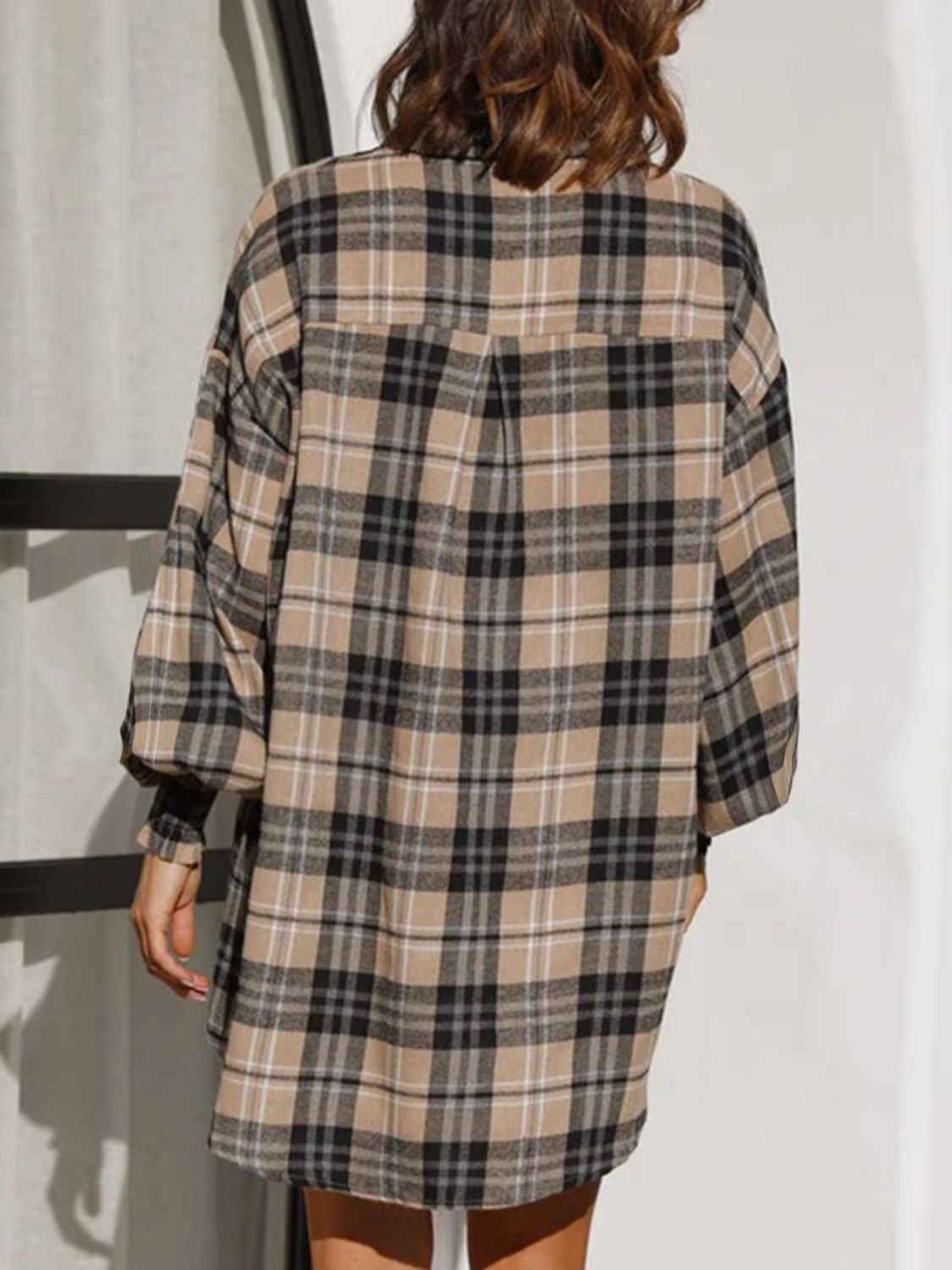 Plaid Button Up Long Sleeve Shirt - aurelia-clothing-8955
