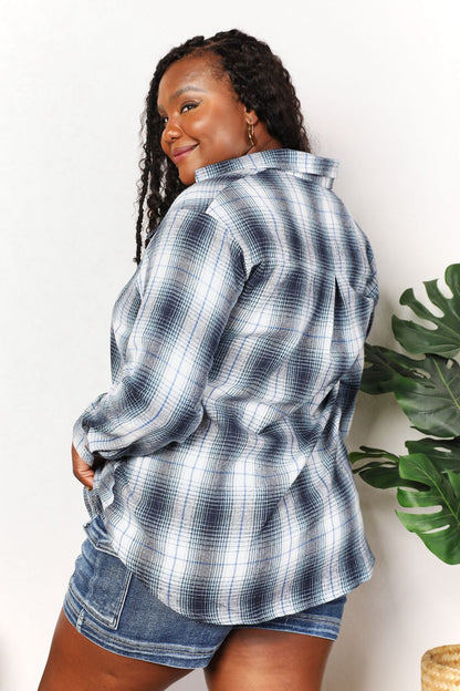 Plaid Dropped Shoulder Shirt - aurelia-clothing-8955