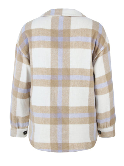Plaid long sleeve shirt casual coat-Free Shipping - aurelia-clothing-8955