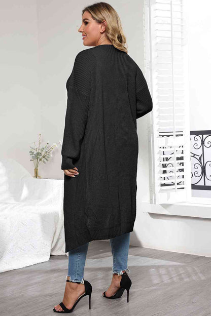 Plus Size Open Front Long Sleeve Cardigan - Free Shipping - aurelia-clothing-8955