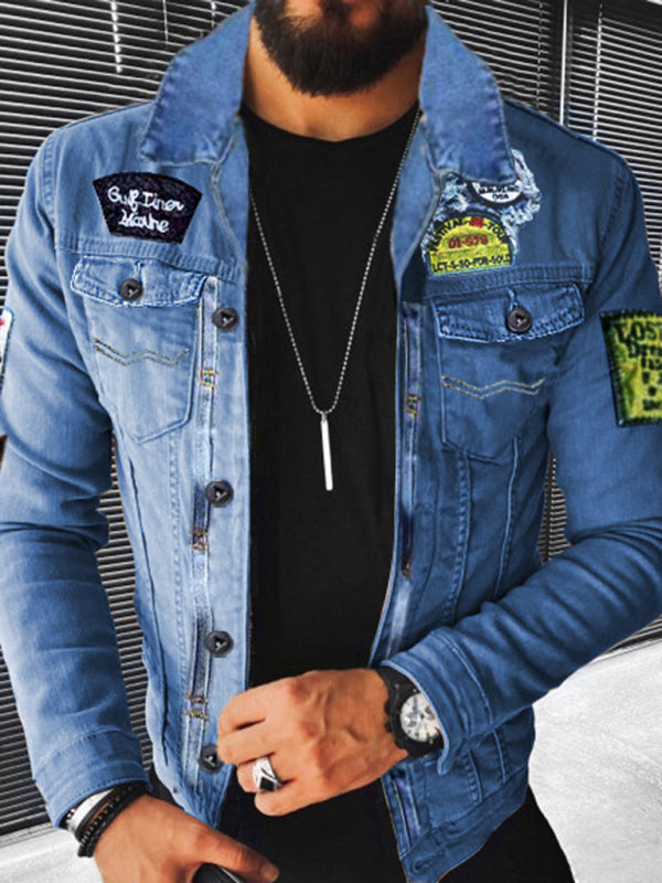 Plush Style Thickened Denim Mens Outer Jacket - Free Shipping - aurelia-clothing-8955