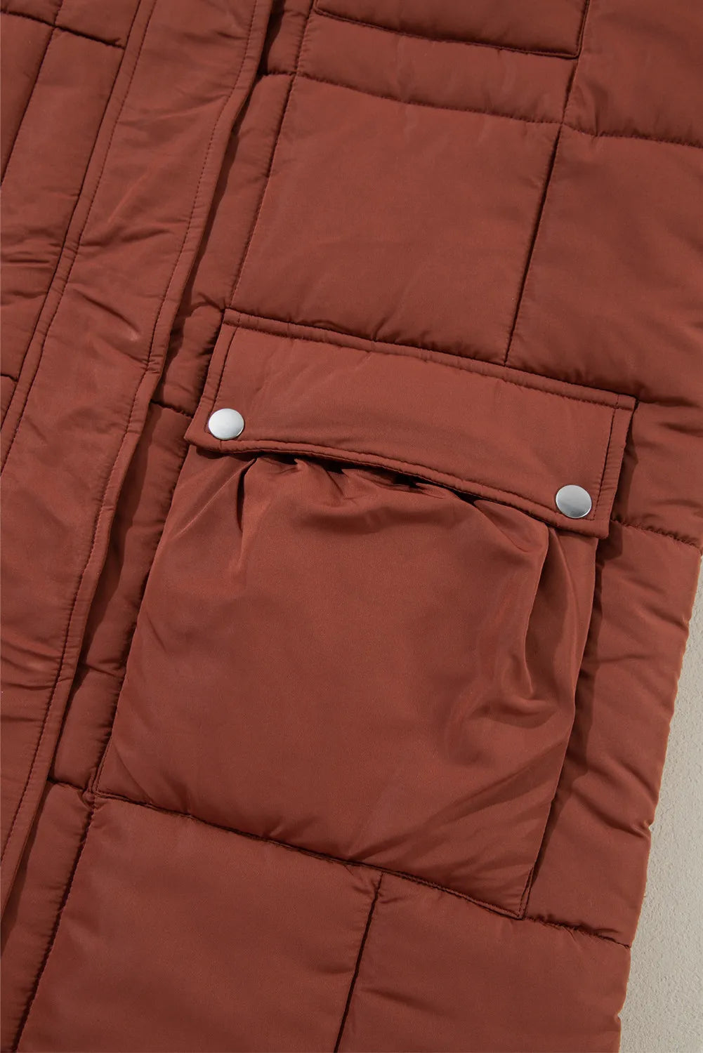 Pocketed Bubble Texture Long Sleeve Longline Winter Coat - aurelia-clothing-8955