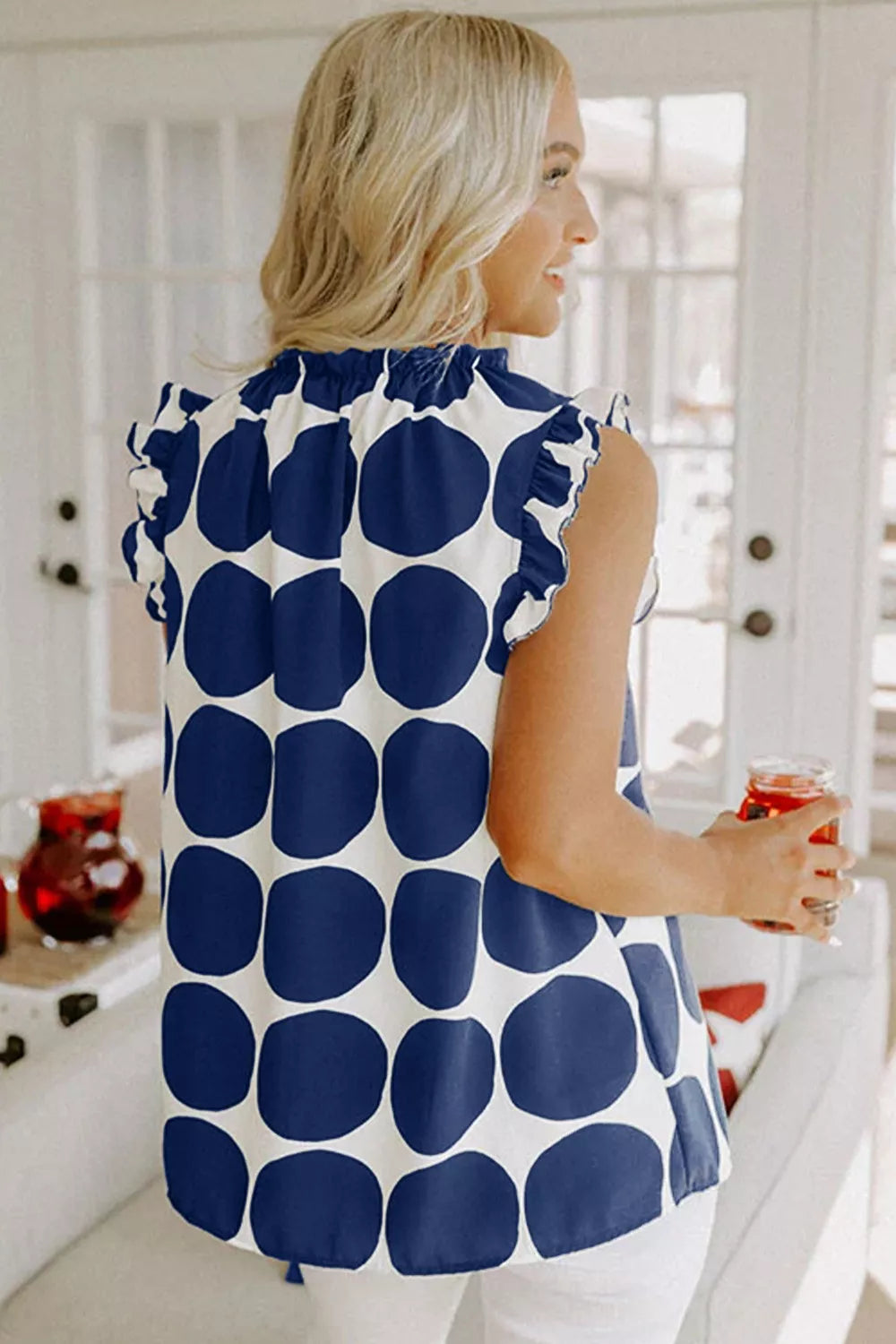 Polka Dot Ruffled Cami-Free Shipping - aurelia-clothing-8955