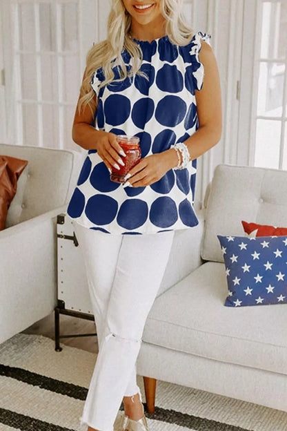Polka Dot Ruffled Cami-Free Shipping - aurelia-clothing-8955