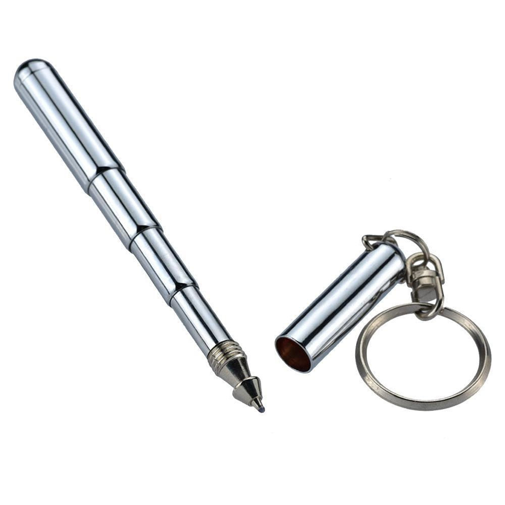 Portable Telescoping tool Pen Metal Key Ring Tool Creative Telescoping Stainless Steel Pen Keychain Ergonomic Ball Point Pen - Free Shipping - aurelia-clothing-8955