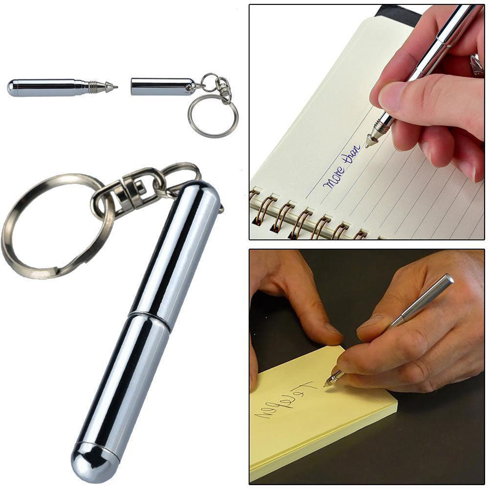Portable Telescoping tool Pen Metal Key Ring Tool Creative Telescoping Stainless Steel Pen Keychain Ergonomic Ball Point Pen - Free Shipping - aurelia-clothing-8955
