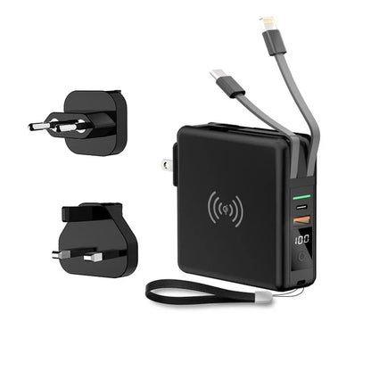 Power Bank 10000mAh With AC Plug 15W Fast Wireless Charging Powerbank USB Type C Mobile Phone Wall Charger for iPhone 14  - Free Shipping - Aurelia Clothing
