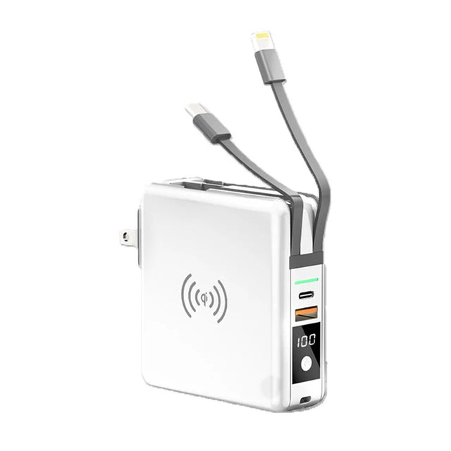 Power Bank 10000mAh With AC Plug 15W Fast Wireless Charging Powerbank USB Type C Mobile Phone Wall Charger for iPhone 14  - Free Shipping - aurelia-clothing-8955