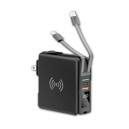 Power Bank 10000mAh With AC Plug 15W Fast Wireless Charging Powerbank USB Type C Mobile Phone Wall Charger for iPhone 14  - Free Shipping - aurelia-clothing-8955