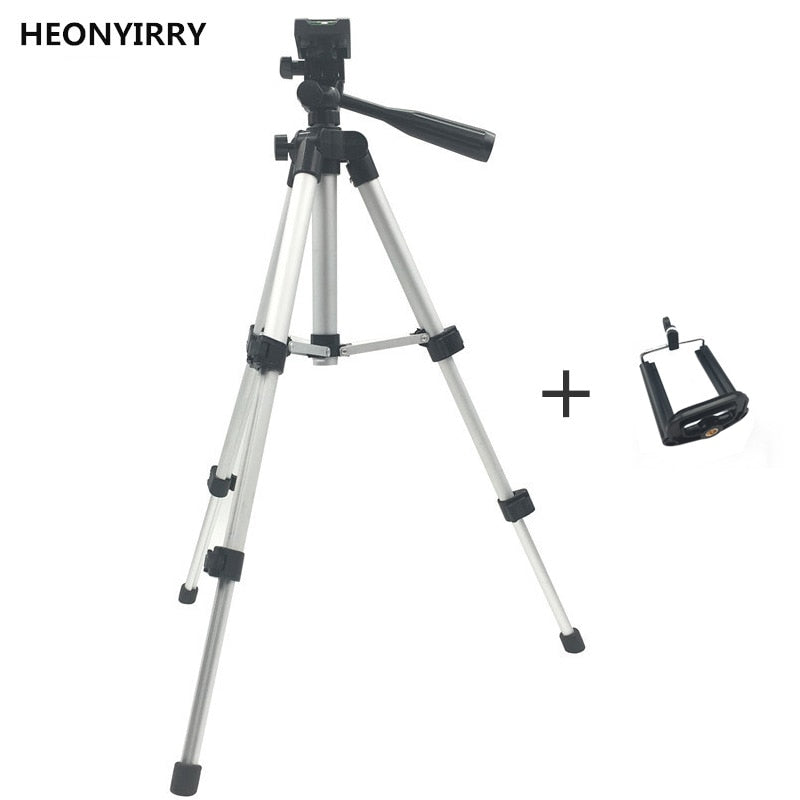Professional Foldable Camera Tripod Holder Stand Screw 360 Degree Fluid Head Tripod Stabilizer Aluminum with Phone Holder - Free Shipping - aurelia-clothing-8955
