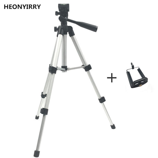 Professional Foldable Camera Tripod Holder Stand Screw 360 Degree Fluid Head Tripod Stabilizer Aluminum with Phone Holder - Free Shipping - aurelia-clothing-8955