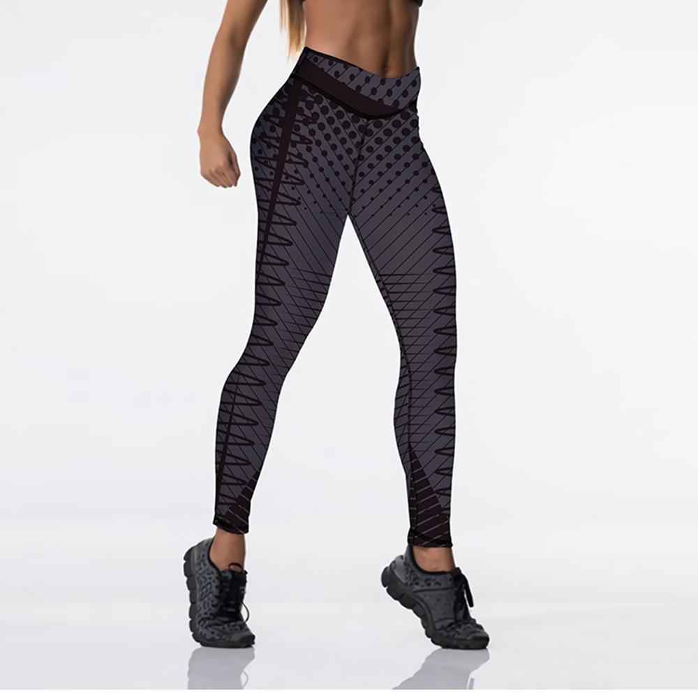 Qickitout 12%spandex Sexy High Waist Elasticity Women Digital Printed Leggings Push Up Strength Pants - aurelia-clothing-8955